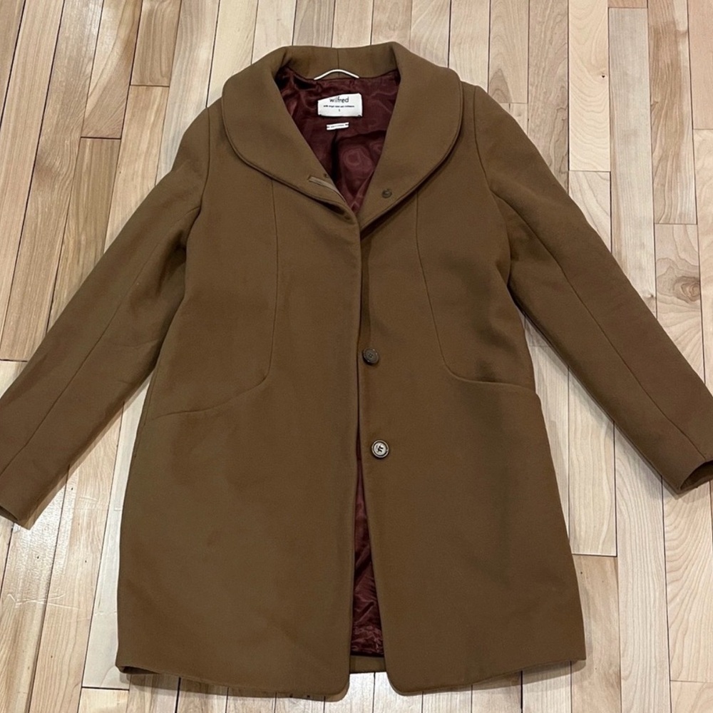 Aritzia Wilfred cocoon wool and cashmere blend camel/ brown Coat